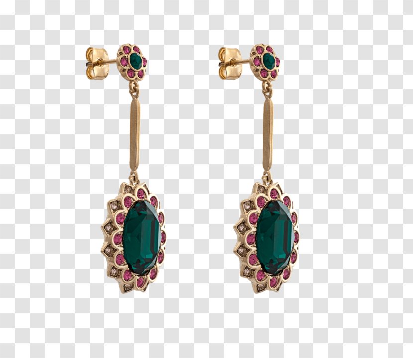 Earring Jewellery Fuchsia Emerald Pink - Gemstone Transparent PNG