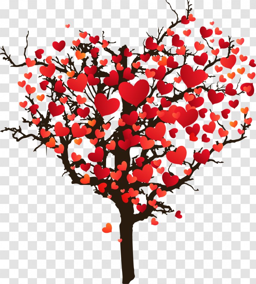 Valentines Day Photography Illustration - Heart - Cartoon Painted Love Tree Transparent PNG