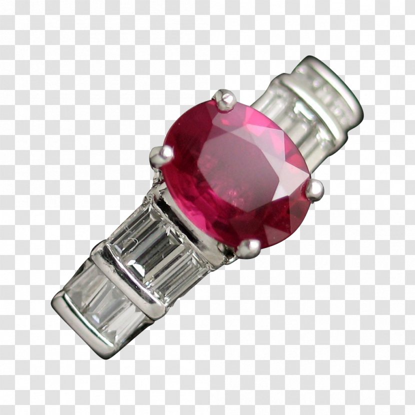 Ruby Silver Body Jewellery - Magenta Transparent PNG