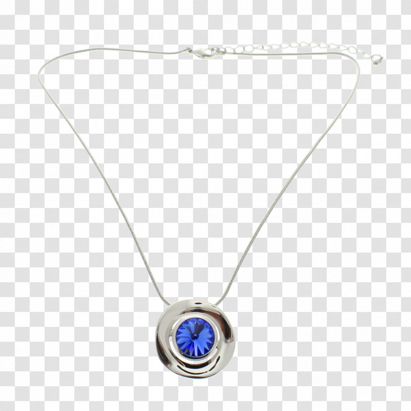 Locket Necklace Silver Cobalt Blue Body Jewellery - Fashion Accessory - Swarovski Jewelry Transparent PNG