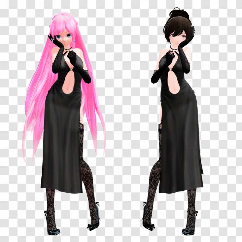 Hatsune Miku Vocaloid DeviantArt MikuMikuDance Megurine Luka - Silhouette - Dress Model Transparent PNG