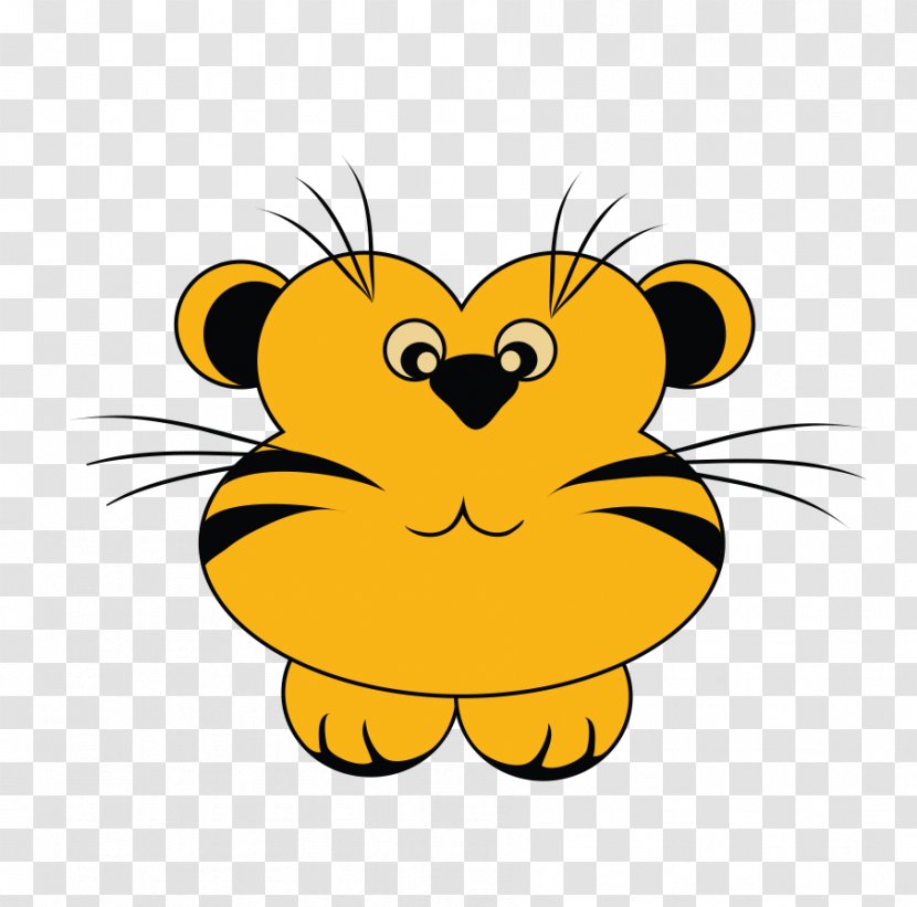 Tiger Cat Honey Bee Illustration - Cartoon Transparent PNG