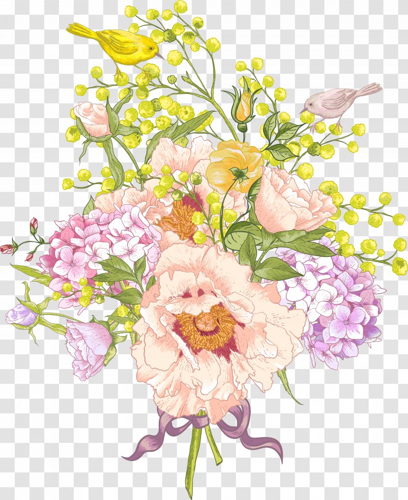 Flower Floral Design Watercolor Painting Pattern - Bouquet - Flowers Transparent PNG