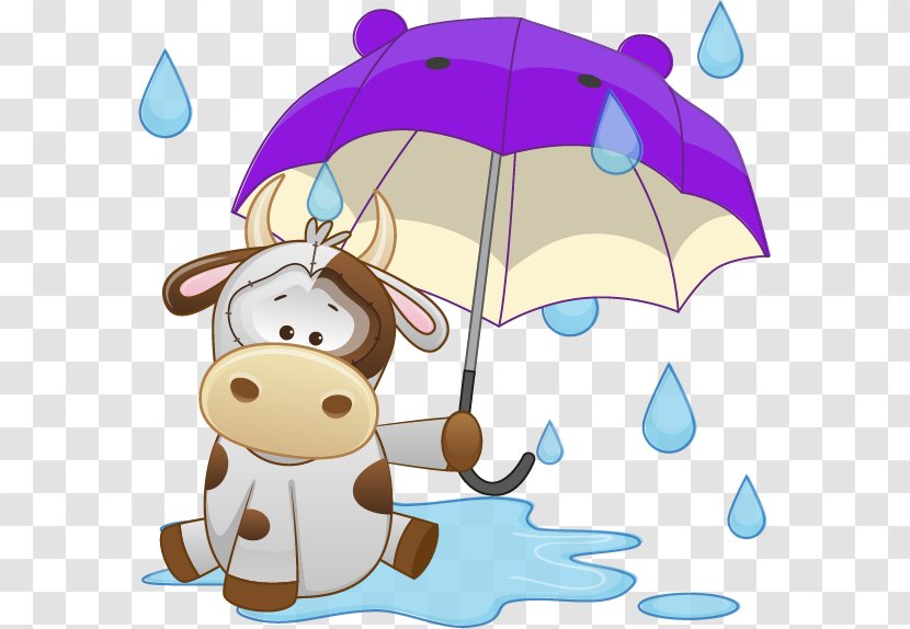 Cattle Clip Art - Cartoon - Umbrella Transparent PNG