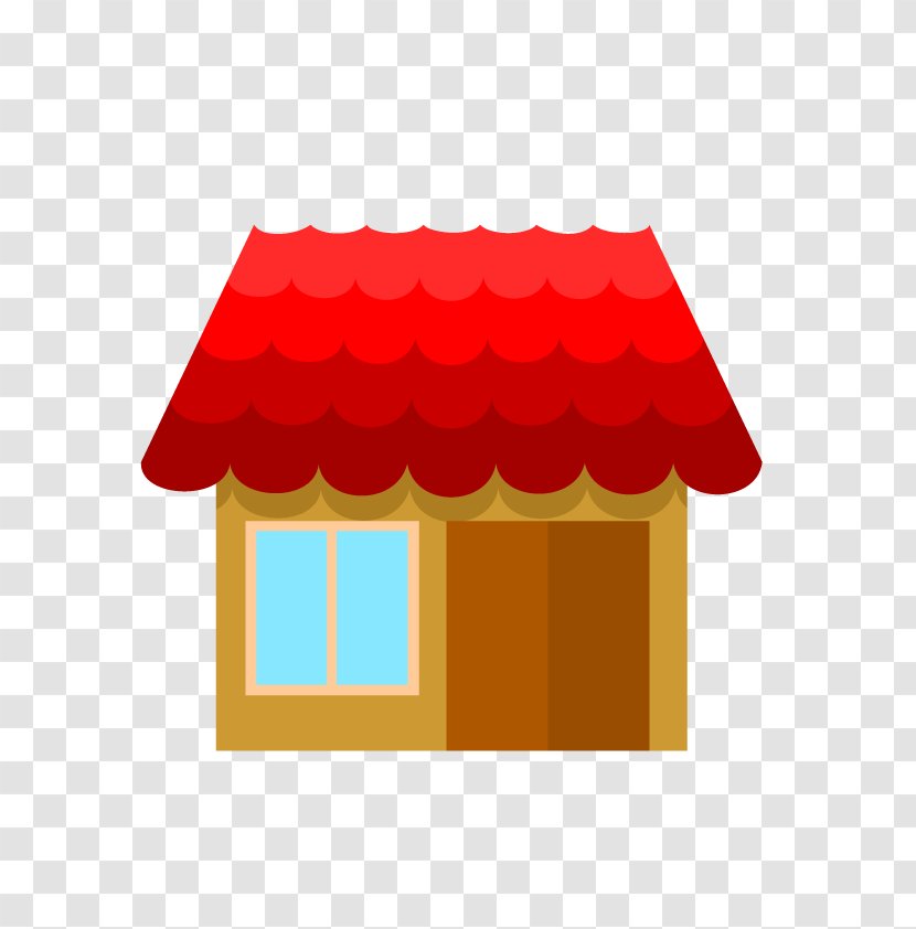 House - Building - Vector Red Transparent PNG