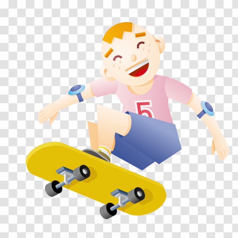 Skateboard Illustration - Art - Skateboarding Boy Transparent PNG