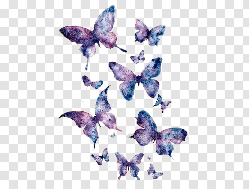 Butterfly Paper Watercolor Painting Art - Lilac - Purple Transparent PNG