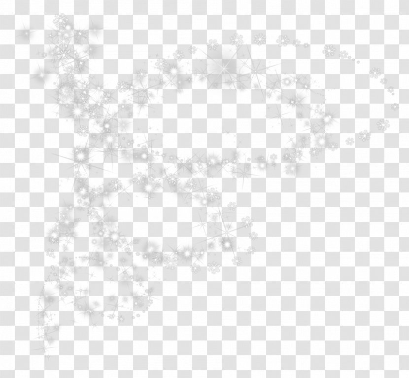 Black And White Point Angle Pattern - Transparent Snowflakes With Shining Effect Transparent PNG