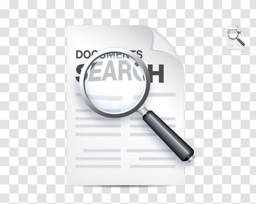 Document Icon - Technology - Documents Under A Magnifying Glass Transparent PNG