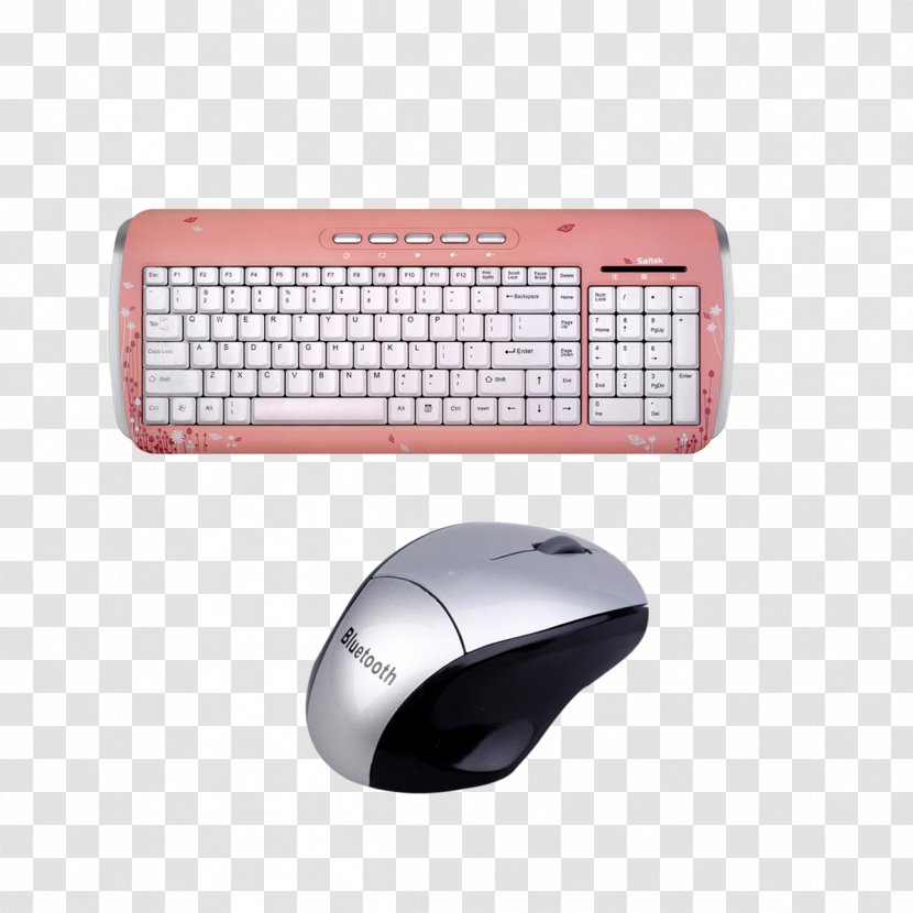 Computer Keyboard Mouse Saitek USB Mousepad - Wireless - Pink Transparent PNG