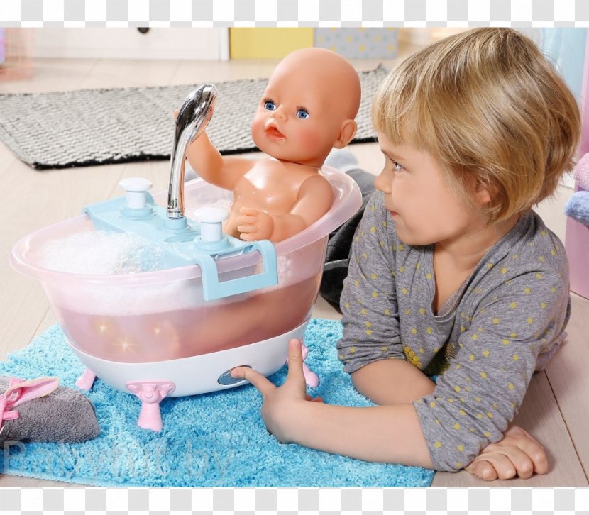 Baby Born Interactive Doll Bathtub Refinishing Infant - Zapf Creation Transparent PNG