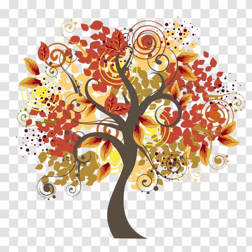 Tree Euclidean Vector Autumn - Leaf - Creative Dream Trees Transparent PNG