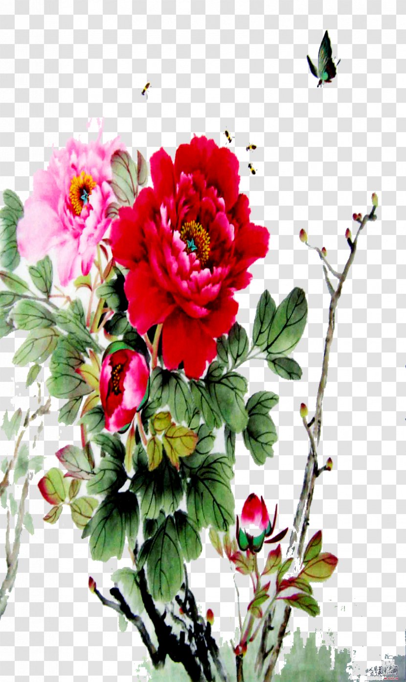 Floral Design Moutan Peony Cut Flowers - Flower Bouquet Transparent PNG