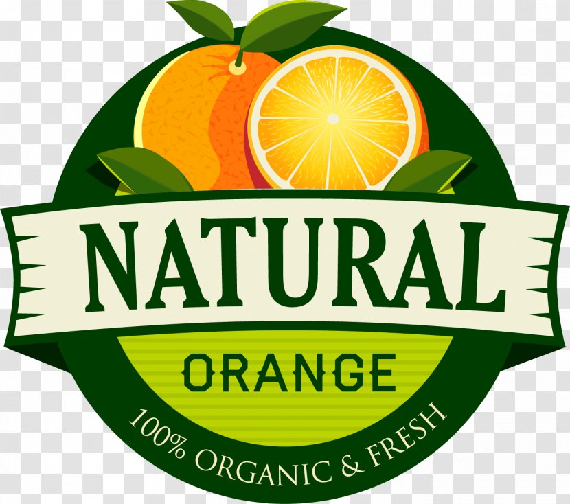 Orange Juice Organic Food Label - Produce - Farm Logo Transparent PNG