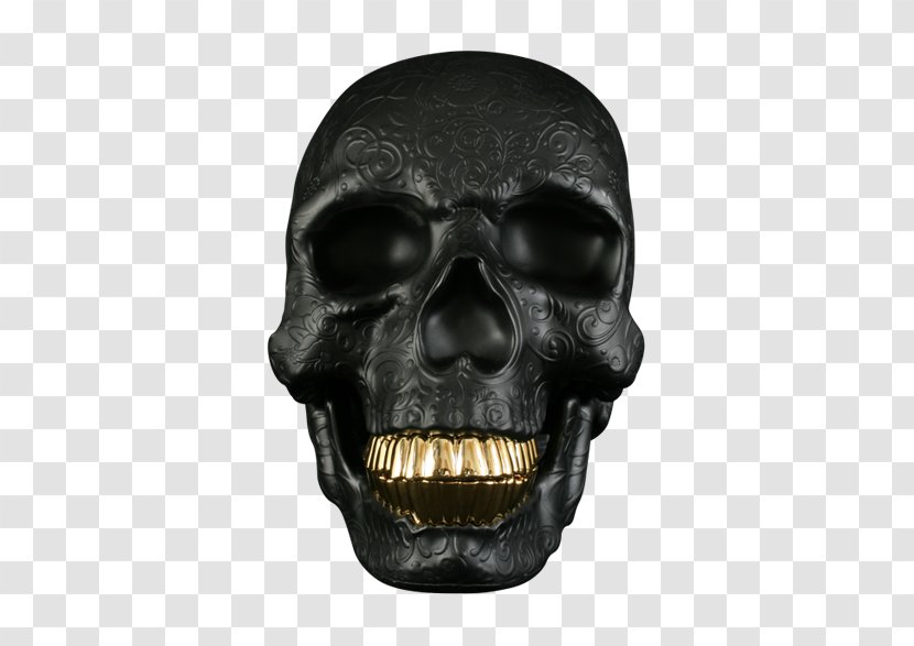 Skull Gold Teeth Calavera Human Tooth - Art - Black Friday Poster Transparent PNG