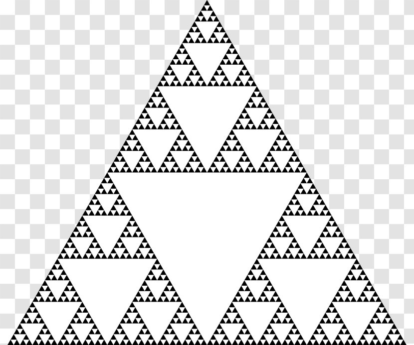 Sierpinski Triangle Fractal Mathematics Self-similarity - Monochrome Transparent PNG