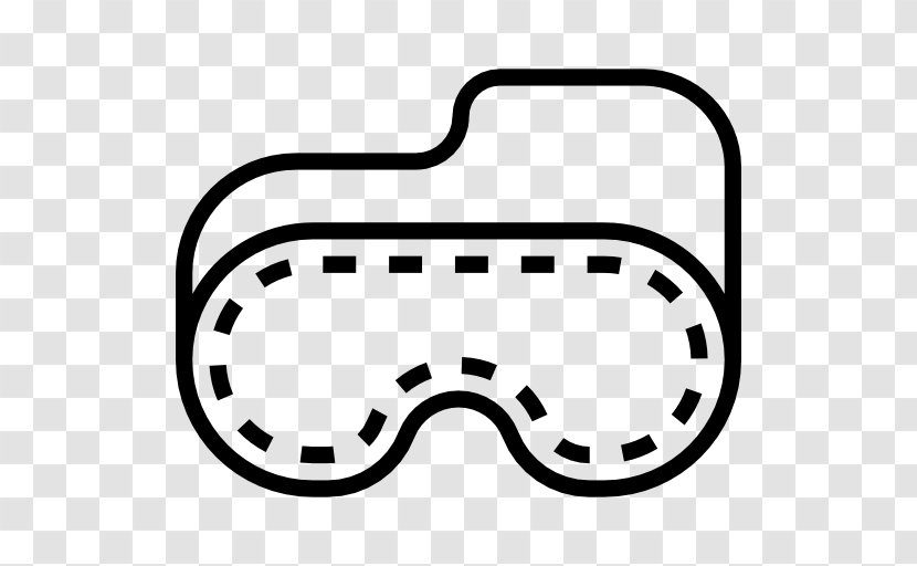 Goggles White Line Clip Art - Black And - Sleep Mask Transparent PNG