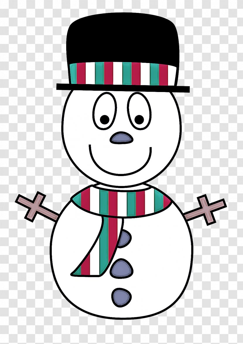 Snowman - Smile Line Art Transparent PNG