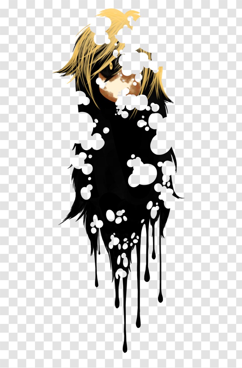 Fashion Illustration Cartoon Flower Character - Black And White - Rk Transparent PNG