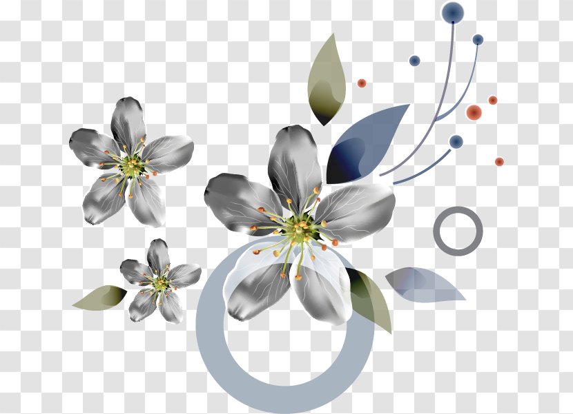 Flower Wreath - Flora - Hand-painted Flowers Circle Pattern Transparent PNG