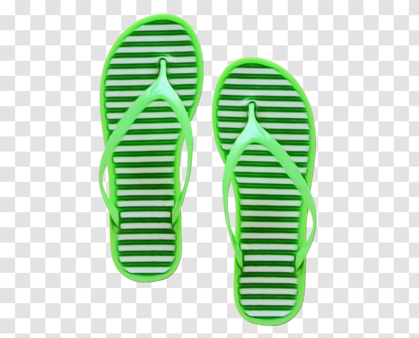 Footwear Green Flip-flops Yellow Shoe Transparent PNG