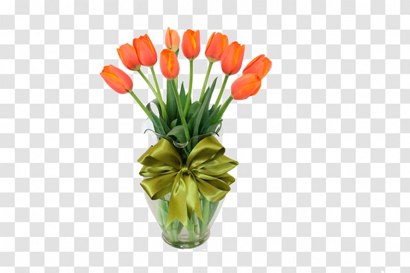 Tulip Floral Design Cut Flowers Vase Transparent PNG