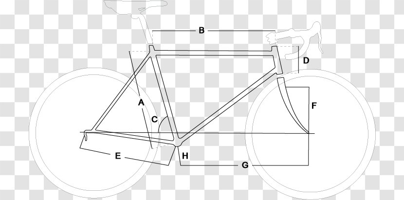 Bicycle Frames Line Art Angle - Frame - Metal Material Transparent PNG