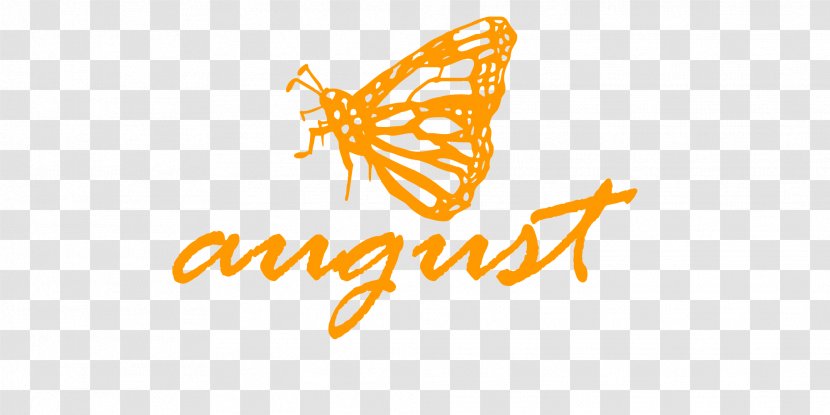 August With Butterfly. - Orange - Membrane Transparent PNG