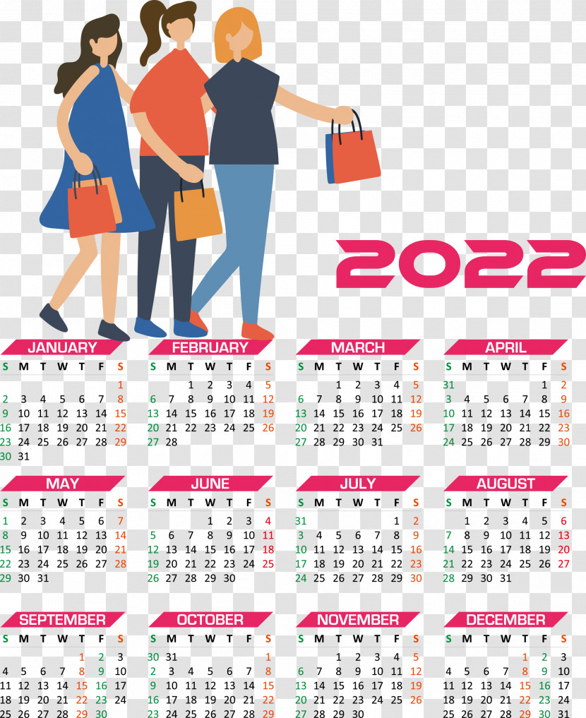 2022 Calendar Year 2022 Calendar Yearly 2022 Calendar Transparent PNG