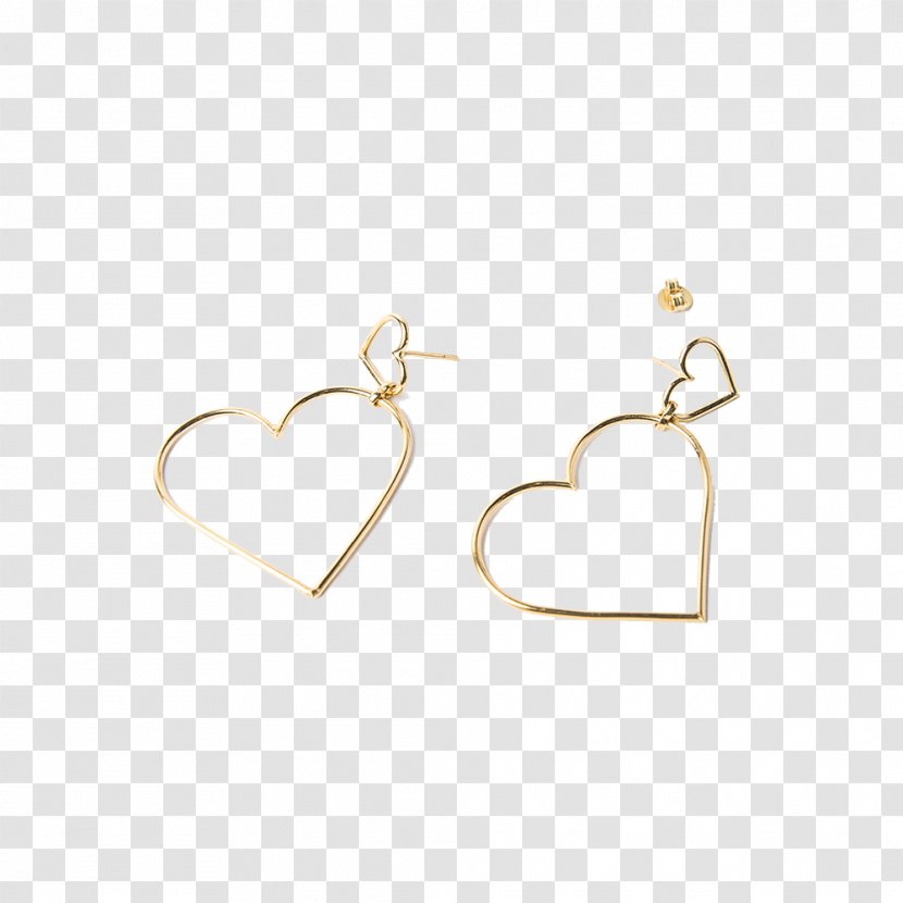 Earring Body Jewellery Product Design Heart - Human - Gold Wire Transparent PNG