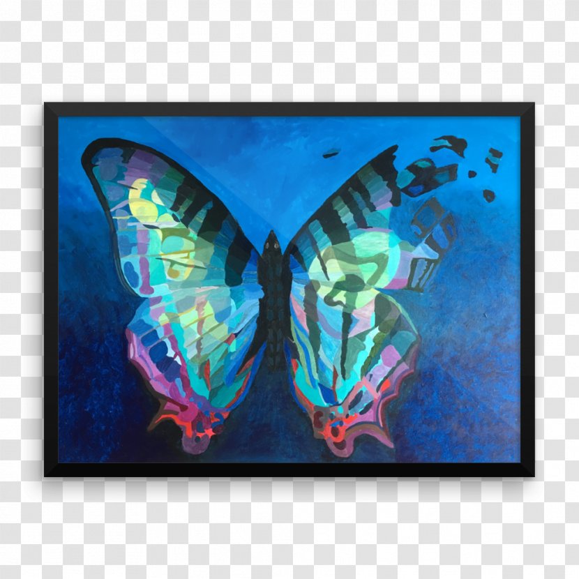 Modern Art Watercolor Painting Butterfly - Organism - Wall Mockup Transparent PNG