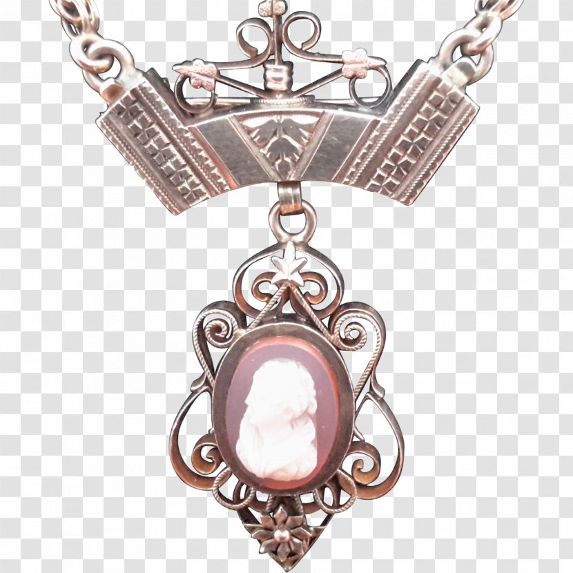 Locket Victorian Era Necklace Brooch Cameo - Silver Transparent PNG