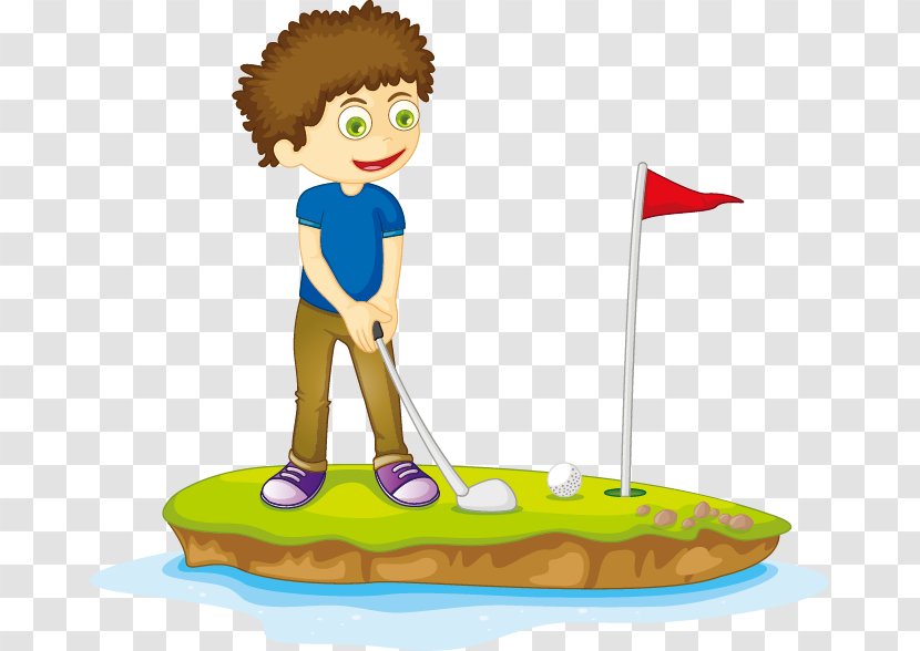 Cartoon Drawing Child Illustration - Hand Drawn Characters To Play Golf Transparent PNG