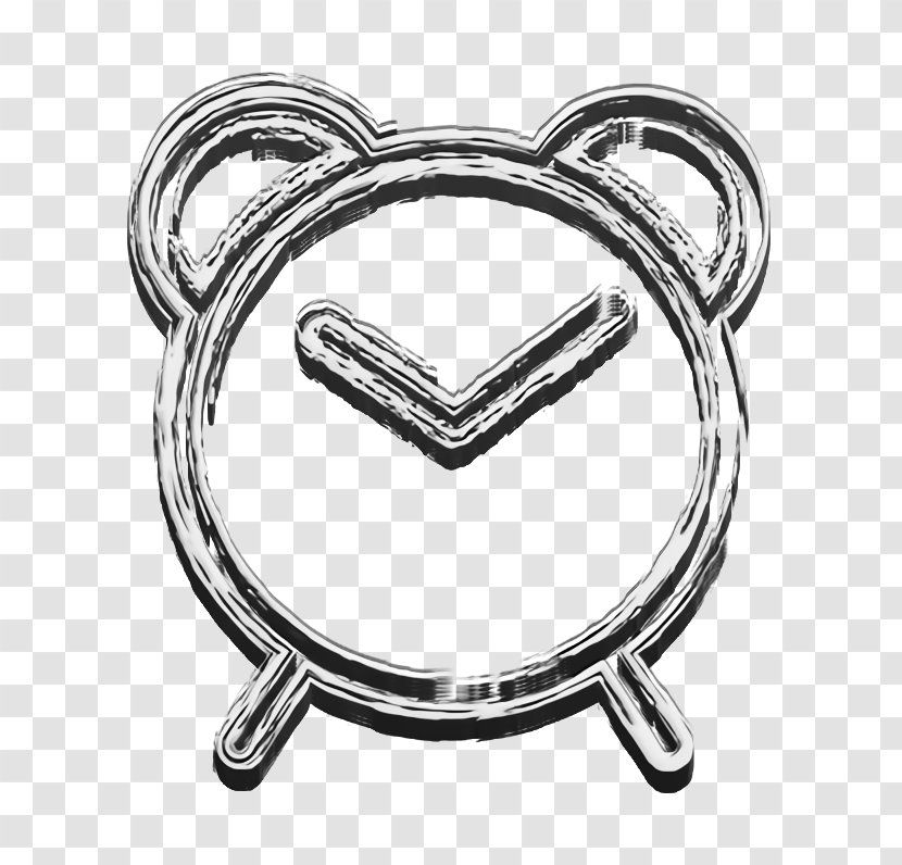 Clock Icon Productivity Shape - Heart - Metal Silver Transparent PNG