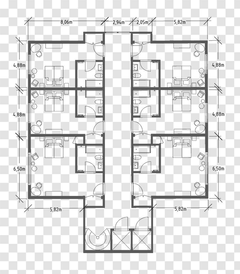 Floor Plan Technical Drawing Furniture 2D Computer Graphics - Elevation - Design Transparent PNG