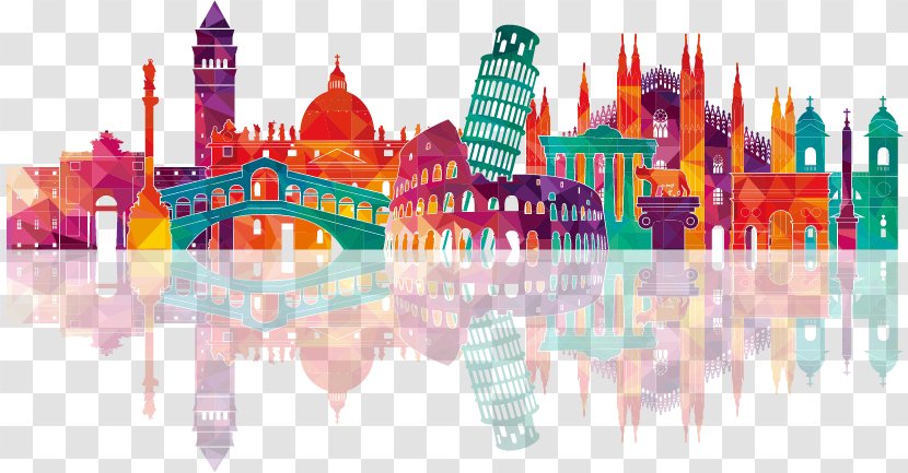 Italy Skyline Royalty-free Photography - Painted City Building Transparent PNG