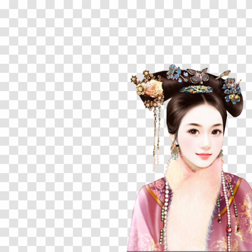 Princess Duanjing Of The Second Rank Qing Dynasty Baidu Tieba Painting - Tree - Palace Beauty Transparent PNG