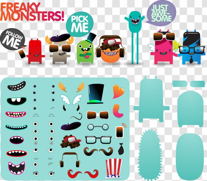 Monster - Plastic - Little Vector Cartoon Material Transparent PNG