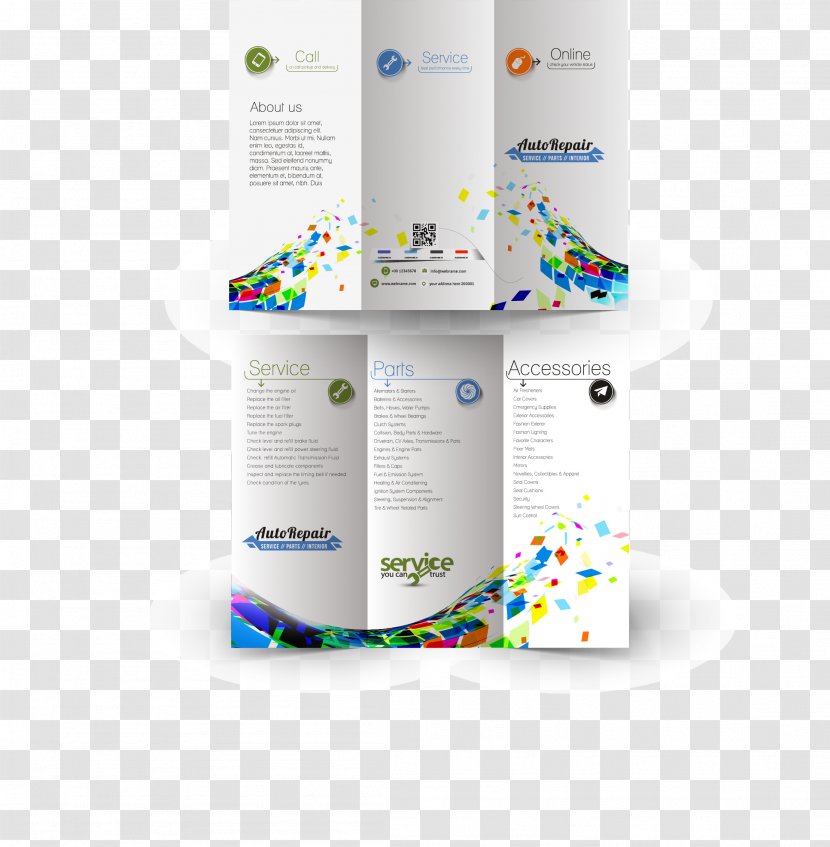 Brochure Template Flyer - Trifold Design Vector Material Transparent PNG