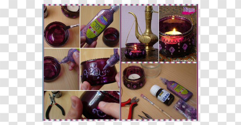 Crock Glass Candle Jar Lantern - Eid Mubarak Transparent PNG
