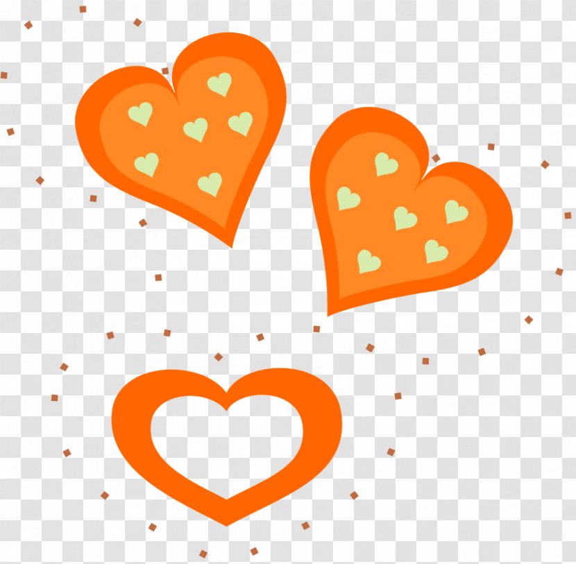 Heart Valentine's Day Clip Art - Love Hearts - Orange Cliparts Transparent PNG