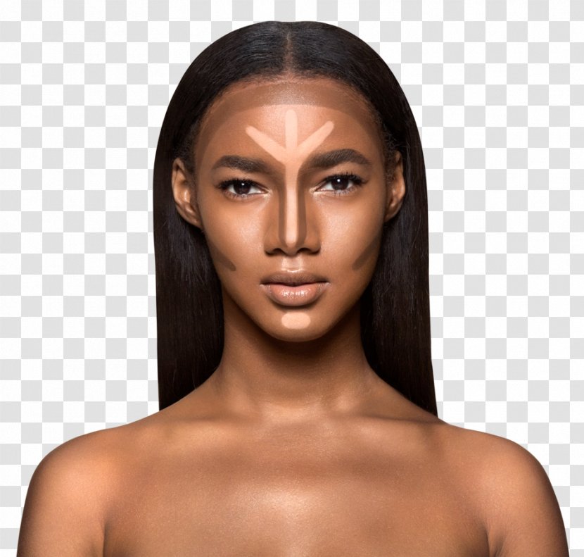 Kim Kardashian Contouring Cosmetics Human Skin Color Highlighter - Head - Model Transparent PNG