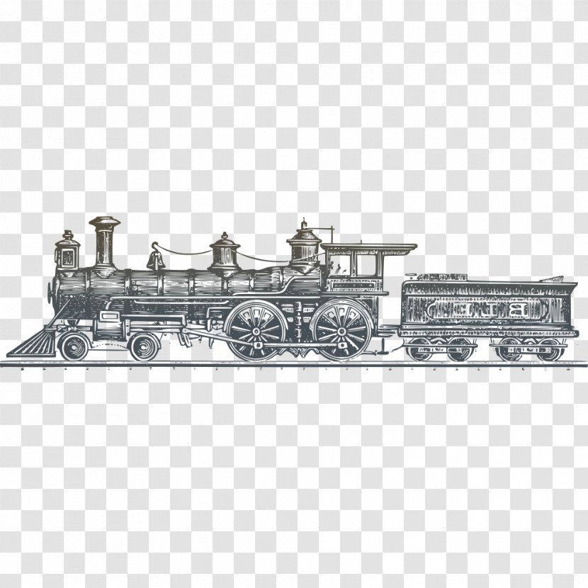 Train Rail Transport Steam Locomotive - Sticker - Train,Ancient Transparent PNG