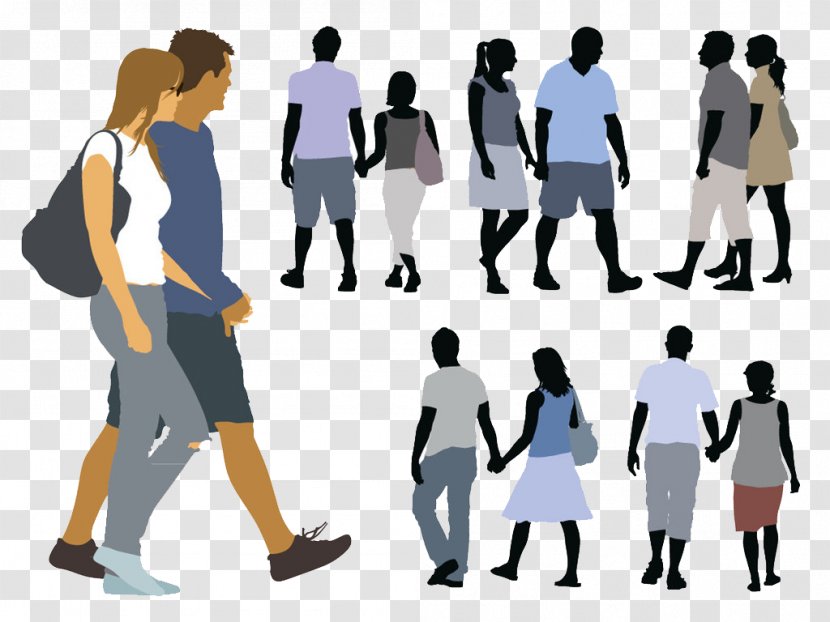 Silhouette Walking Illustration - Organization - Couple Transparent PNG