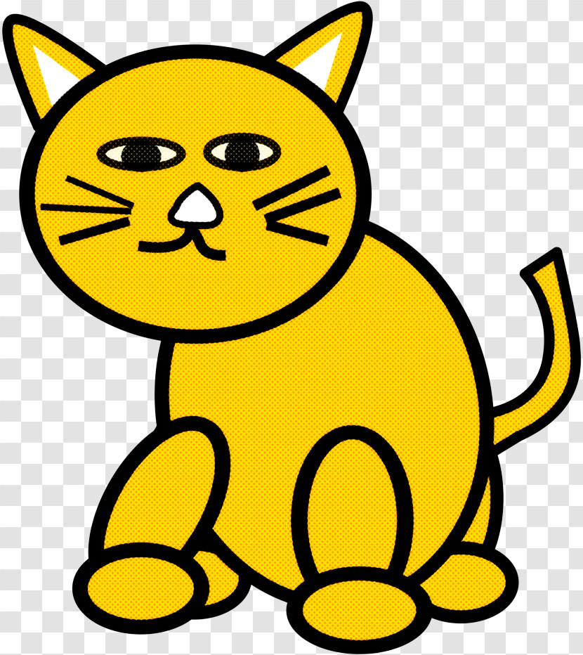 Yellow Cat White Black Facial Expression Transparent PNG