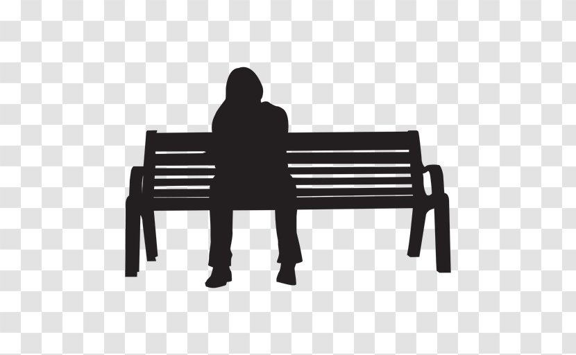 Silhouette Sitting Bench Bank Image - Outdoor Furniture Transparent PNG