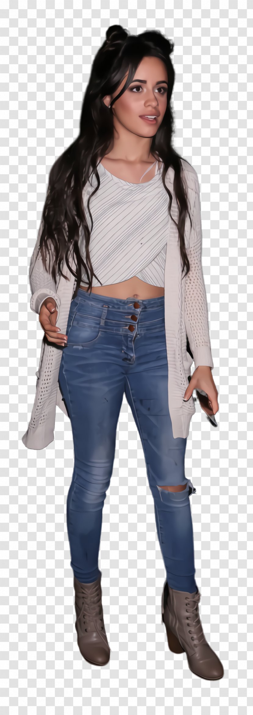 Jeans Background - Singer - Costume Crop Top Transparent PNG