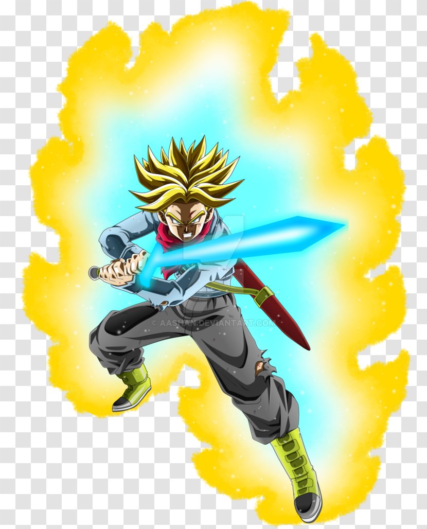 Future Trunks Goku Super Saiyan - Frame - Futuristic Swords Transparent PNG