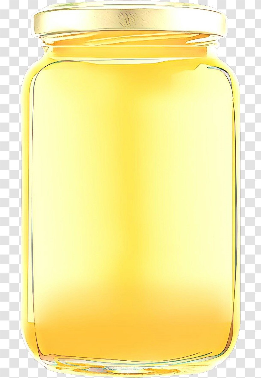 Mason Jar Yellow Food Storage Containers Canning Honey - Cartoon - Lid Transparent PNG