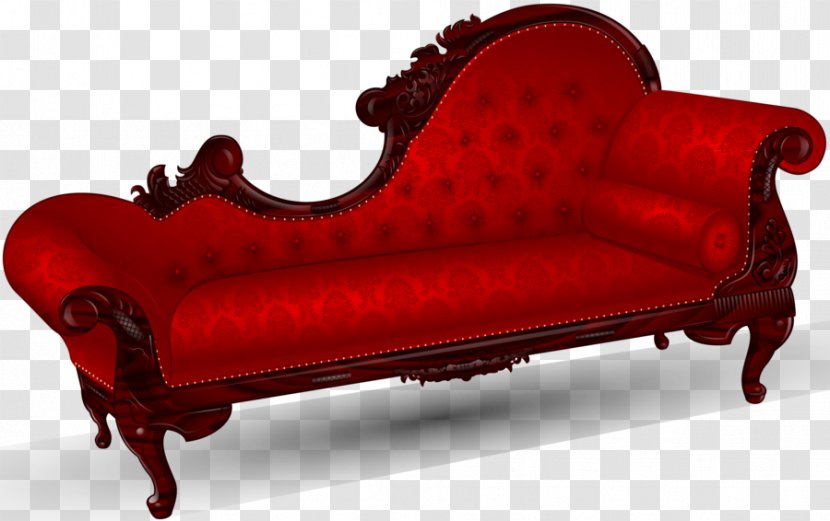 Victorian Era Foot Rests Couch Chaise Longue Fainting Room - Loveseat - Red Old Transparent PNG